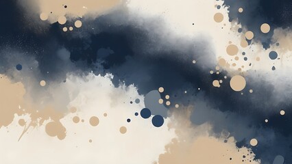 Abstract art style image featuring a gradient layout transitioning  from dark navy blue  to a light beige with random pattern, dark blue and yellow abstract backdrop