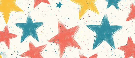 A colorful star pattern with a white background