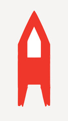 Poster - Red rocket minimalist icon