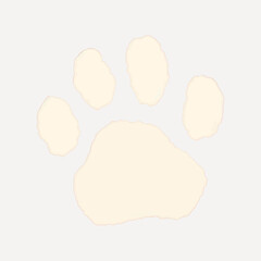 Canvas Print - Minimalist beige animal paw print