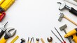 © วรวิทย์ ทรงพลยศ - Tools Frame White Background   DIY  Construction  Repair  Home Improvement