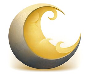 A stylized crescent moon icon