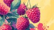 © cloud7days - Raspberry depicted in a digital art style featuring bold lines and bright, clean colors for a modern and fresh look.