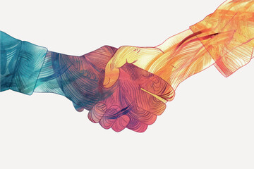 Colorful handshake abstract illustration