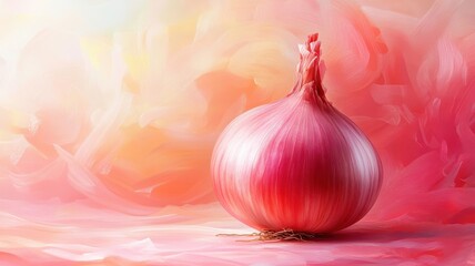 Modern digital onion illustration with crisp lines and vivid colors.