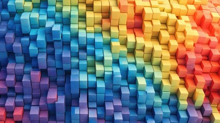 Vibrant Multicolored 3D Cubes Pattern