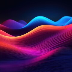 Poster - Vibrant Colorful Abstract Waves Art