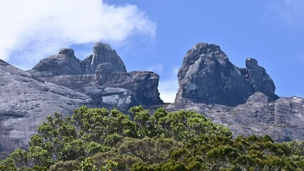 Wall Mural - Rugged landscape of Mt.Kinabalu seen from Panalaban Base Camp. Mt Kinabalu is one of the highest mountain in South East Asia.