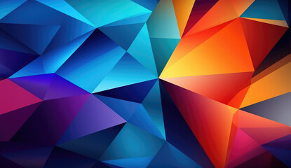 Sticker - Vibrant Polygonal Mosaic Abstract Background