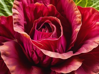 Wall Mural - An image of a head of red butterhead lettuce