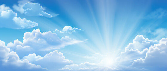 Wall Mural - Radiant Sunshine Bursting Through Clouds