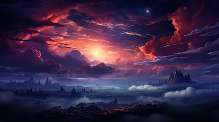 Wall Mural - cosmic nebula background sky cloud breathtaking view milky way with vibrant a space star universe astronomy science fantasy astral mystery