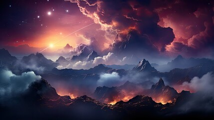 Wall Mural - cosmic nebula background sky cloud breathtaking view milky way with vibrant a space star universe astronomy science fantasy astral mystery