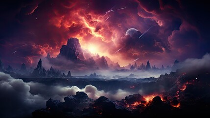 Wall Mural - cosmic nebula background sky cloud breathtaking view milky way with vibrant a space star universe astronomy science fantasy astral mystery
