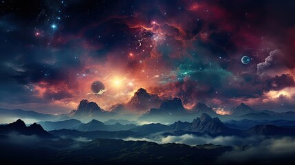 cosmic nebula background sky cloud breathtaking view milky way with vibrant a space star universe astronomy science fantasy astral mystery
