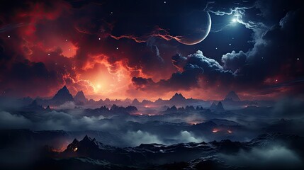 Wall Mural - cosmic nebula background sky cloud breathtaking view milky way with vibrant a space star universe astronomy science fantasy astral mystery