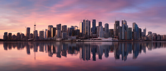 Canvas Print - Tranquil City Skyline at Dawn