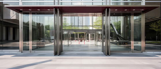 Poster - Modern Glass Corporate Entrance