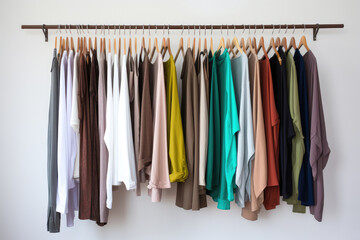 Colorful Casual T-shirt Collection on Display