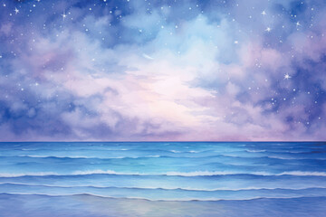 Sticker - Dreamy ocean under starry sky