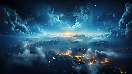 Wall Mural - earth of the view from space realistic galaxy globe planet atmosphere universe astronomy