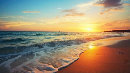 Poster - Serene Sunset at the Tranquil Beachside