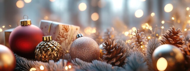 Aufkleber - Elegant festive background for the holiday season featuring 3D illustration and rendering