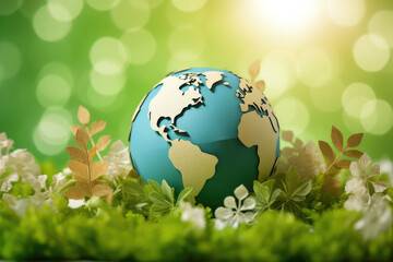 Sticker - Eco-Friendly World Amidst Lush Green Nature