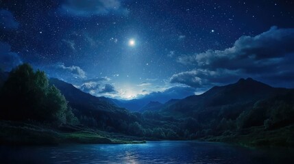 Wall Mural - night sky filled with twinkling stars