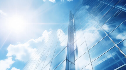 Wall Mural - Reflective Glass Skyscraper Facade and Sky