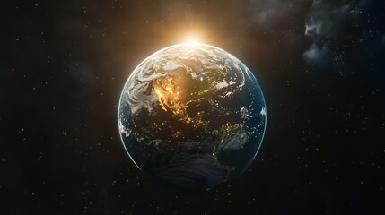 Wall Mural - full round earth from space