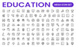 © artnazu - Education line icons collection. Big UI icon set in a flat design. Thin outline icons pack. Thin line icons set of academic subjects and education. Outline symbol collection.