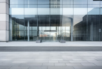 Sticker - Modern Office Building Exterior with Reflective Glass