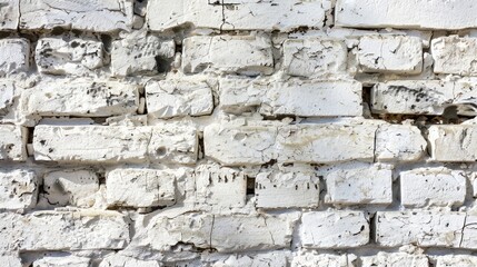 Poster - Wide old white brick wall texture for home or office design background