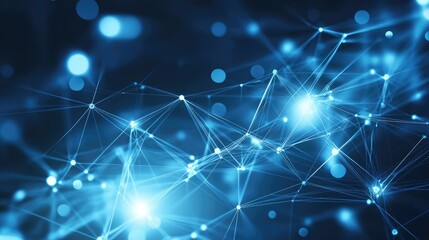 Abstract blue technology background with connection lines and dots