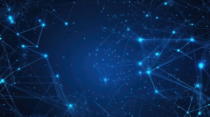 Abstract blue technology background with connection lines and dots