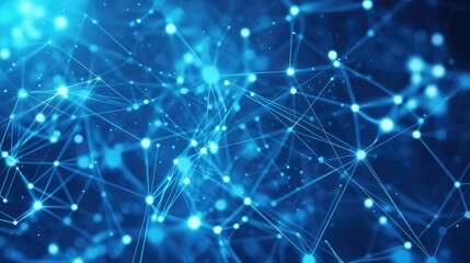 Abstract blue technology background with connection lines and dots