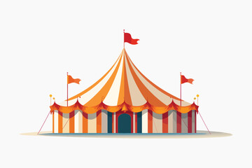 Canvas Print - Colorful circus tent illustration