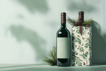 two bottle wrapping paper mockups