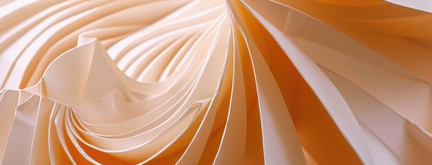 Canvas Print - Elegant Abstract Orange Swirls and Curves Background