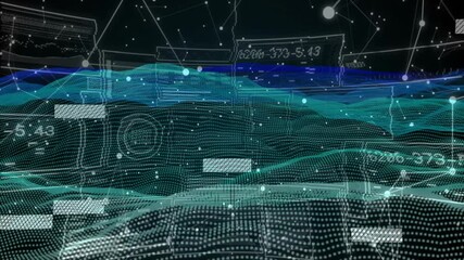 Sticker - Animation of network of connections over data processing