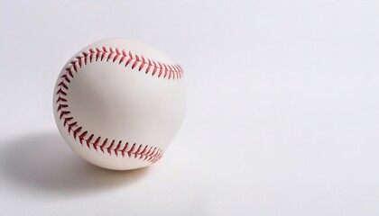 Baseball consists of a rubber or cork center wrapped in yarn and covered with white natural horse or cowhide with red stitching. isolated on white background with copy space. MLB Major League Baseball