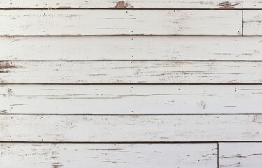 Wall Mural - Distressed White Shiplap Background with Weathered Wood Texture in Light Brown Tones, Rustic Farmhouse Style, Featuring Painted and Weathered Appearance