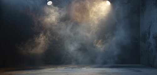 Mysterious Smoky Room with Dramatic Lighting