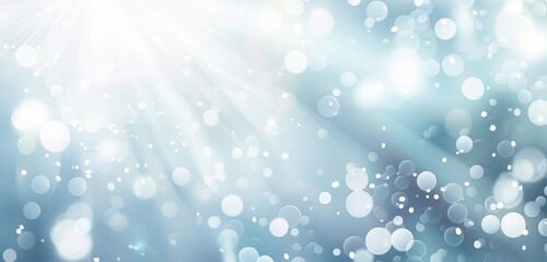 Poster - Sparkling Blue Bokeh Lights with Sun Rays