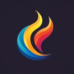 Canvas Print - Abstract colorful flame logo design.