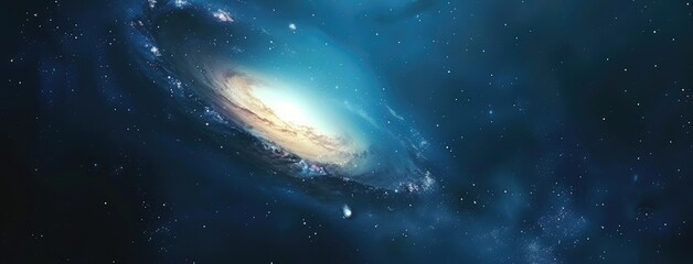 Poster - Cosmic Splendor of Spiral Galaxy in Universe