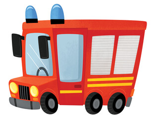 Wall Mural - cartoon scene with firetruck fire brigade car heavy duty truck isolated illustration for kids