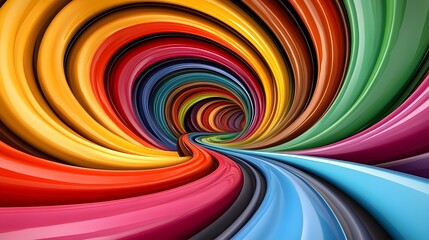 Colorful Abstract Swirling Tunnel Background