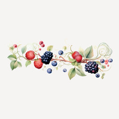 Canvas Print - Colorful berries on vine